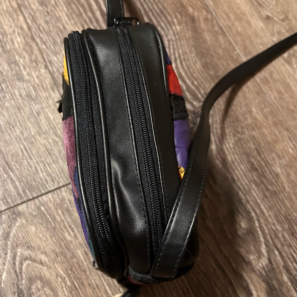 Colorful Leather Patchwork Crossbody Bag - image 3